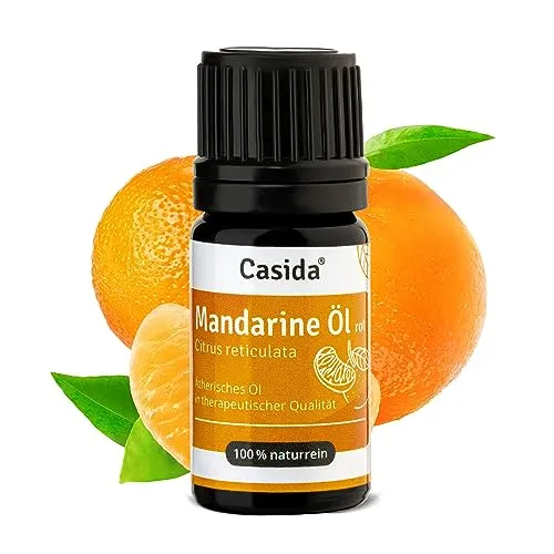 Casida Mandarine Öl rot naturrein - Ätherisches Öl - Therapeutische Qualität – Mandarine Öl für Aromatherapie, Aromadiffuser - Aus der Apotheke - 5 ml