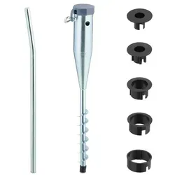 Relaxdays Bodenhülse für Sonnenschirm Schwarz,Silber,Grau