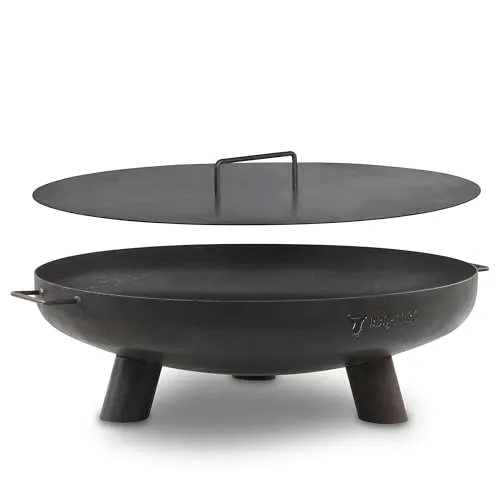 BBQ-Toro Feuerschale Ø 70 cm mit Deckel | Schwarz | Vielseitige Gartenfeuerstelle - Entdecken Sie die vielseitige BBQ-Toro Feuerschale mit 70 cm Durchmesser! Ideal für gemütliche Abende oder als cooler Eiskübel. Mit robustem Deckel für sicheren Betrieb und einfachem Transport dank zwei Griffen.