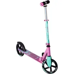 muuwmi Aluminium Scooter – Pink-Türkis, höhenverstellbar, 200 mm, ABEC 5 - Roller / Kickboards mit XL-Deck für optimalen Grip und komfortable Fahrten auf unebenem Untergrund. GS-geprüft, robust und ideal für Groß und Klein – bis 100 kg belastbar.