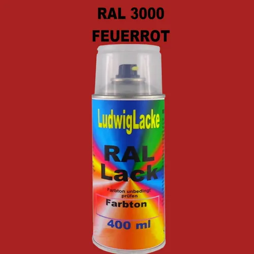 Ral Spraydose Seidenmatt 3000 Feuerrot 400ml  auch Ral Töne Spraydose