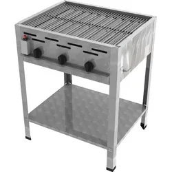 ChattenGlut Professional Gastrobräter 3-flammig - Edelstahl Tischgerät für Flüssiggas mit 3 Brennern, ideal für den gewerblichen Einsatz und 20% geringeren Gasverbrauch. Perfekt für Gastronomie und Events.