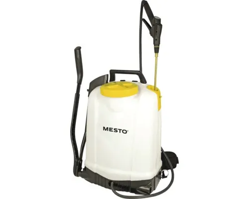 MESTO Rückenspritze 18 L RS185 mit Flachstrahldüse - Drucksprühgerät für Gartenbau und Landschaftsbau, ergonomisches Design mit Brust- und Hüftgurt, ideal für dickflüssige Bauchemikalien und präzise Anwendung.