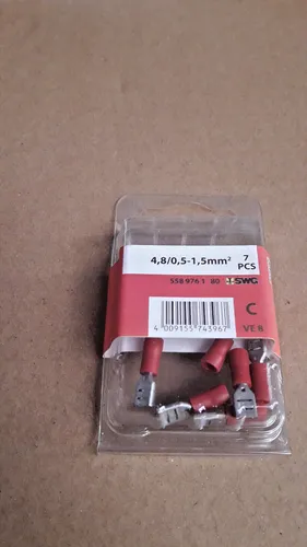 SWG Flachsteckhülse teilisoliert, 4,8 / 0,5 - 1,5 mm², Rot,