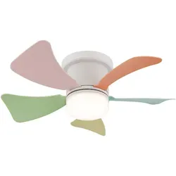 Bunter LED Deckenventilator mit Fernbedienung