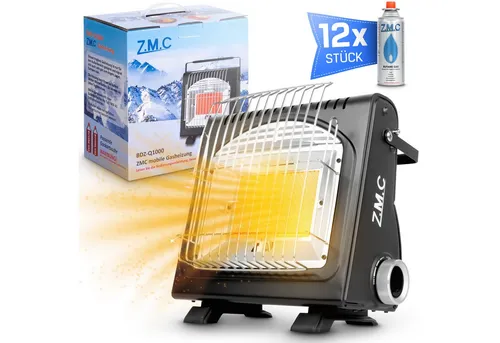 ZMC Heizstrahler 2in1 - Tragbare Camping Gasheizung 1,7KW - Heizstrahler für Camping und Outdoor-Aktivitäten, kombiniert Gaskocher & Gasheizung mit 1,7 kW Leistung. Ergonomisch, leicht und mit Piezozündung für komfortables Heizen und Kochen unterwegs.