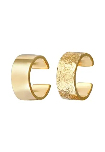 Elli Ohrringe Damen Earcuff Set Breit Basic Gehämmert von Elli