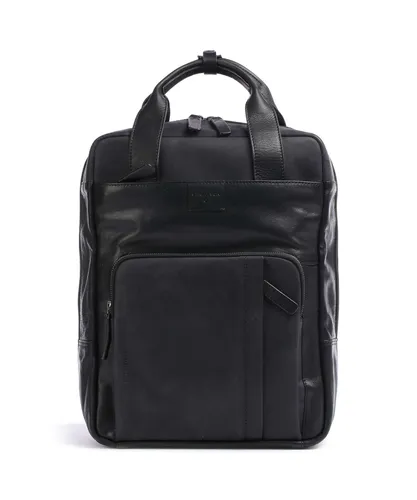 Strellson Brick Lane Josh Backpack LVZ Schwarz - Tagesrucksack mit großem Hauptfach und praktischen Fächern, ideal für Laptop und A4-Ordner, gepolsterter Rücken für hohen Tragekomfort und Trolleyhalterung für müheloses Reisen.