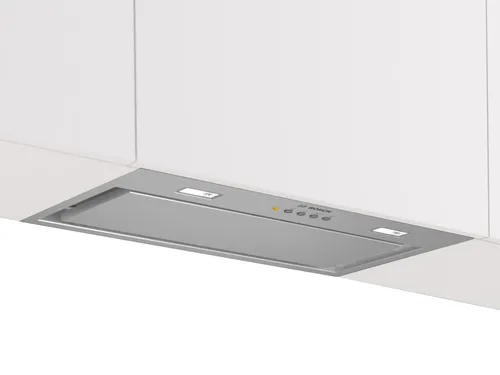 Bosch DLN56AC50 Serie 6 Lüfterbaustein, 52 cm, Edelstahl - Dunstabzugshaube mit Intensivstufe und Clean Air Plus Geruchsfilter, flächenbündiger Einbau für nahtlose Integration in Ihre Küche.