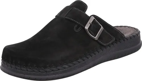 Rohde Herren Pantoffel Clog Nubuk Leder Schnalle Alassio 6794, Schwarz, Größe 46 EU - Hochwertiger Rohde Herren Clog aus Nubukleder bietet Komfort und stilvolles Design. Mit rutschfester Sohle für sicheren Halt – ideal für den Alltag und Zuhause.