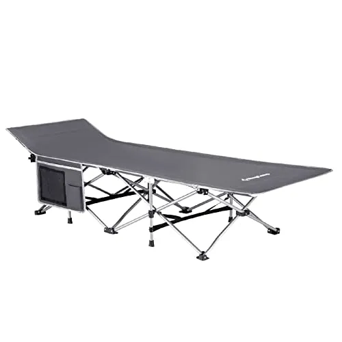 KingCamp Feldbett XL Outdoor Camping Liege Klappbett Gäste Bett Stahl 190x67 cm Silver/Slate Grey
