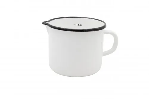 Krüger Milchtopf Kochtopf Topf Ausguss Emaille weiss 1,5 L 4006776004125