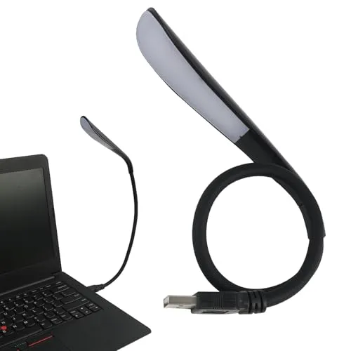 Vxiwscy Dimmbare USB-Lampe, Leselampe Mini-USB-Licht für Laptop, Flexible Tastatur-Licht für Computer, usb led lampe laptop 14-LED-Perlen, 3-stufig einstellbare Helligkeit, usb licht Schwarz (1)