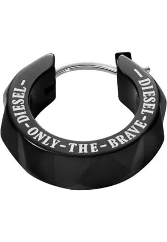 Diesel Herrenohrringe aus Edelstahl oder Halbedelmetall, Schwarz - Ohrringe für Herren aus robustem Edelstahl, mit mattem Finish und elegantem Bügelverschluss – das perfekte Accessoire für einen modernen Look.