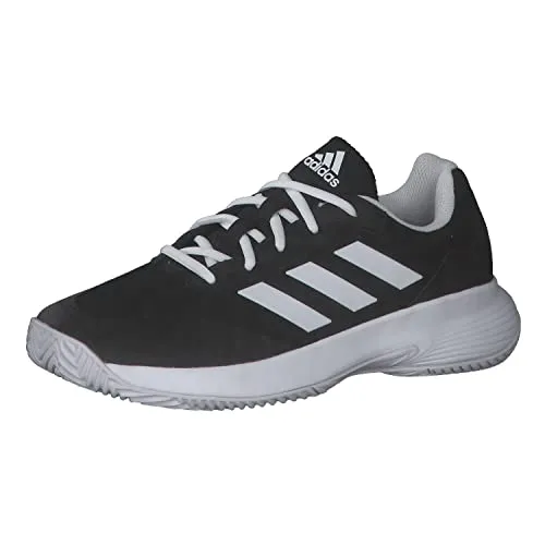 adidas Tennisschuhe GameCourt 2 Allcourt schwarz Damen, Größe 38 (6,5) - Tennisschuhe mit leichtem Mesh-Obermaterial, gepolstertem Fersenbereich und Adiwear Außensohle für optimale Traktion und Strapazierfähigkeit auf Hartplätzen.