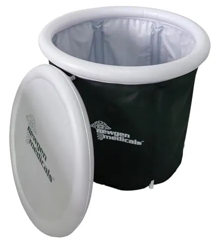 newgen medicals Eistonne: Eisbad-Set, 220 l, Ø 80 cm, 5-fach isoliert, mit Pumpe, Deckel, Tasche (Eisbadewanne gegen Muskelkater, Eisbad für Muskelkater, Badewanne)