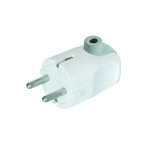 Schuko Winkel-Stecker weiß mit Schutzkontakt Weiss IP20 16A~250V