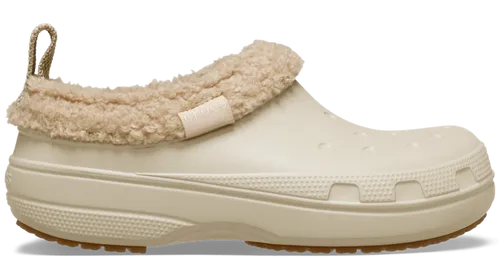 Crocs Classic Lined Shorty Elfenbein US M4/W6 (EU 36-37) - Pantoletten für nasse Tage: Der knöchelhohe, warm gefütterte Crocs Classic Lined Shorty kombiniert Leichtigkeit mit rutschfester Sohle und wasserabweisendem Material für optimalen Komfort.