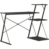 vidaXL Schreibtisch mit Regal Schwarz 116×50×93 cm