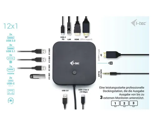 i-tec USB-C HDMI Dual DP Docking Station mit Power Delivery 100 W