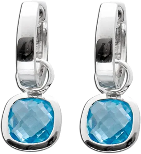 Ch.Abramowicz Blautopas Ohrringe Silber 925 wasserblaue Natur Edelsteine
