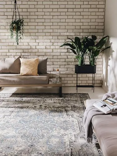 benuta Nest Outdoorteppich, Grau, 120x180 cm - Wasserabweisender Outdoorteppich aus Textil im Patchwork-Design, ideal für Gartenpartys und sorgt für gute Laune.