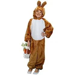 Faschingskostüm Kinder Hasen-Overall Gr. 116/128 - Kostüme für Kinder - Bequemer Hasen-Overall aus 100% Polyester, ideal für fröhliche Faschingsfeiern und unvergessliche Abenteuer.