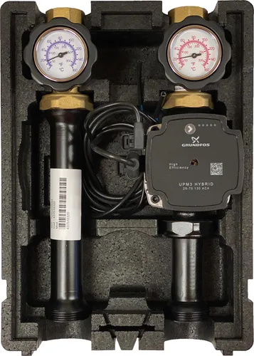 EcoMix Heizkreispumpengruppe direkt, mit Grundfos UPM3 Hybrid 25/7 Hocheffizienzpumpe
