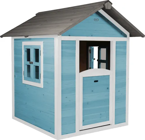 Spielhaus Sunny Lodge Holz blau-weiß von Axi