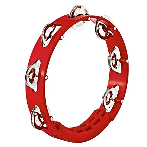Meinl Percussion Headliner Tour Tambourine - 1-reihiges Tamburin - Durchmesser 8 Zoll - ABS Kunststoff / Stahl, Rot / Silber (HTT8R)