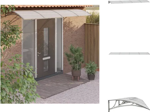 vidaXL Türvordach Grau und Transparent 400x80 cm Polycarbonat - Markisen