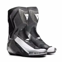 Dainese Torque 4 S Stiefel - Schwarz/Weiß - 45 EU - Motorradstiefel aus Mikrofaser und D-StoneTM mit D-Axial-System für maximalen Schutz und Komfort. Ideal für Renn- und Straßenfahrten, PFAS-frei und mit innovativen Groundtrax®-Sohlen für besten Grip.