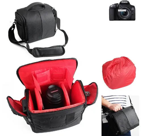 K-S-Trade Kameratasche für Canon EOS 850D – Praktische Fototasche für unterwegs - Hochwertige Kameratasche in Schwarz, ideal für die Canon EOS 850D. Mit verstellbarem Innenraum für optimalen Schutz und einfachen Transport Ihrer Kamera und Zubehör.