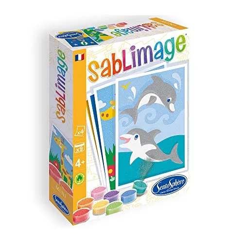 Sentosphere Sandbilder Kreativ-Set Mini für Kinder, Motiv Tiere, Mehrfarbig 8101