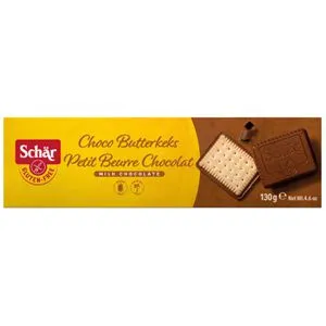 Schär Kekse Choco Butterkeks, glutenfrei, mit Milchschokolade, 130 g