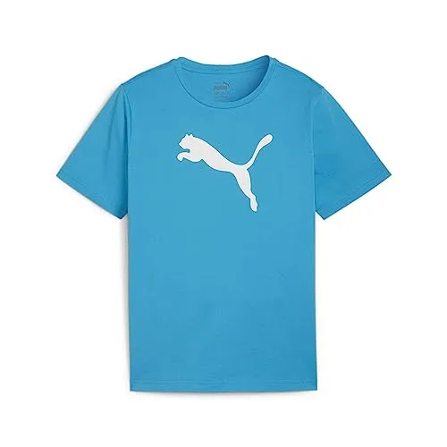PUMA Jungen Teamrise Logo Jersey Cotton Jr Tees, Speed Blue-puma White, 152 EU