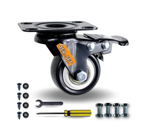 Frosal Lenkrolle Lenkrollen mit Bremse, ø 50mm, 80kg Traglast 4er Set, (1-St)