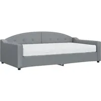 vidaXL Tagesbett mit Matratze Hellgrau 100x200 cm - Klassisches Tagesbett, vielseitig als Sofa und Bett nutzbar, inklusive komfortabler Schaumstoffmatratze für optimalen Schlaf und maximalen Platz.