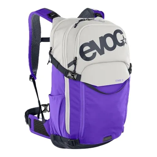 Evoc Stage 18 Fahrradrucksack - Sand-Violet - Fahrradrucksäcke mit AIR FLOW CONTACT SYSTEM für optimale Rückenbelüftung und Bewegungsfreiheit. Ideal für MTB-Touren mit praktischem QUICK ACCESS TOOL COMPARTMENT und Trinkblasenfach.