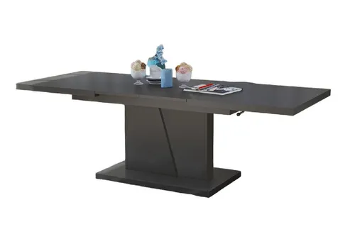 Mazzoni Grand Noir Ausziehbarer Couchtisch - Beistelltisch fürs Wohnzimmer, höhenverstellbar von 60 cm bis 76 cm und ausziehbar von 120 cm auf 180 cm – perfekt für kleine Räume und vielseitig einsetzbar als Esstisch oder Arbeitstisch.