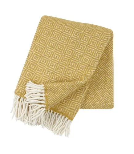 Wolldecke Samba 130x200 cm Lammwolle, Klippan Yllefabrik in gelb von Klippan Yllefabrik