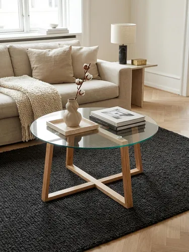 Modernes Design Couchtisch aus Eiche 78x78 cm