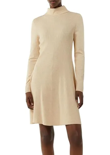 comma Kleid: Turtleneck Slim Fit - Freizeitkleid für Damen mit langen Ärmeln und modischer Rippstruktur, ideal für stilvolle Freizeitlooks.