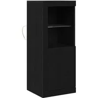 vidaXL Moderner Schwarz Eichen Stauraum Schrank - Kommoden & Sideboards mit elegantem matt Finish und fleckenresistentem Holzwerkstoff, ideal für stilvolle Wohnzimmerorganisation und praktischen Stauraum.