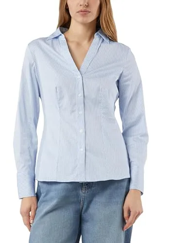 Damen Hemdbluse COMMA, tailliert, gestreift, Gr. 40, blau - Elegante Damen-Hemdbluse von Comma in taillierter Form. Der weiche Webstoff sorgt für angenehmen Tragekomfort. Ideal für jeden Anlass, bietet das gestreifte Design einen modernen Look.