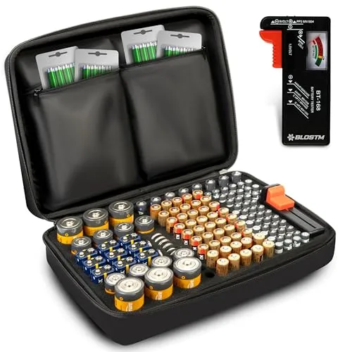 BLOSTM Batterie Organizer mit Batterietester