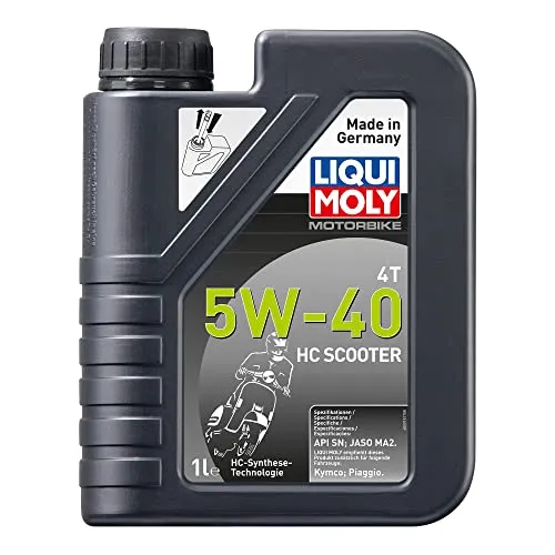 LIQUI MOLY Motorbike 4T 5W-40 HC Scooter | 1 L | Motorrad Synthesetechnologie Motoröl | Art.-Nr.: 20829, farblos