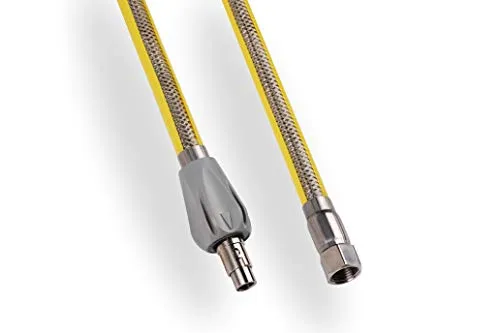 ONE DROP Allgasschlauch DIN DVGW für Herdanschluss - 2 m Gasherd Schlauch - Gasschläuche, zugelassen für alle Gase gemäß DVGW, ideal für den Anschluss von Gaskochern und sorgt für eine sichere Verbindung.