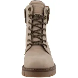 Tom Tailor Damen 8490130003 Mode-Stiefel, dkcream, 40 EU - Wanderschuhe, warm und modern mit Absatz für stilvolle Outdoor-Abenteuer