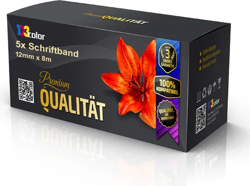 Print-Klex 5x Schriftbänder kompatibel kompatibel mit Bother Ptouch TZE-231 P-Touch 9800 PCN D200 BW D200 BWVP D200 Series D200 VP D210 D210 Series D210VP D400 AD 12mm x 8 m Schwarz auf Weiß